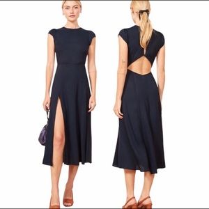 NEW REFORMATION Gavin High Slit Midi Dress 12